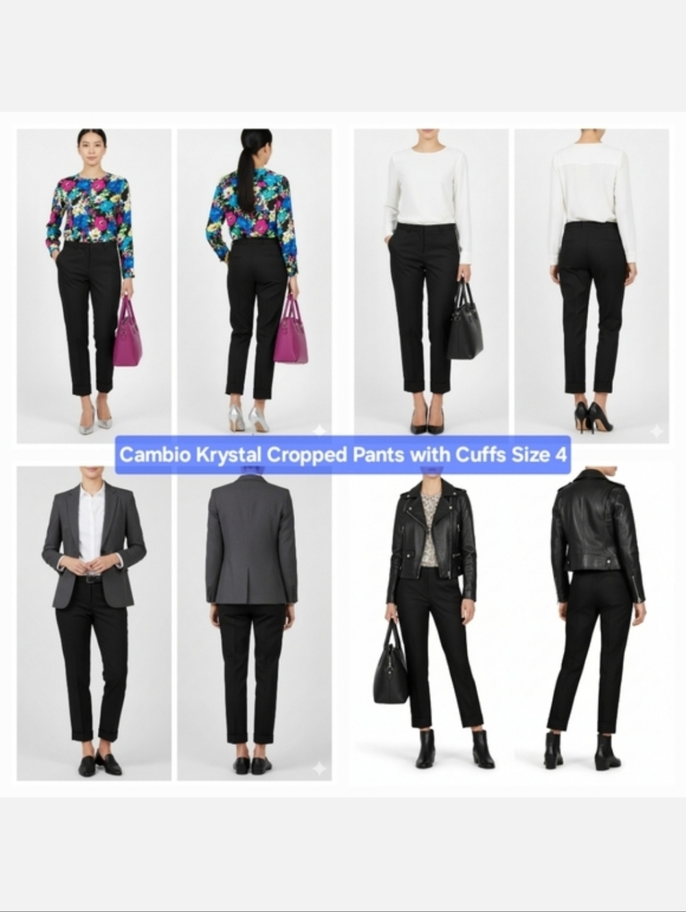 Cambio Krystal Cropped Pants with Cuffs Size 4